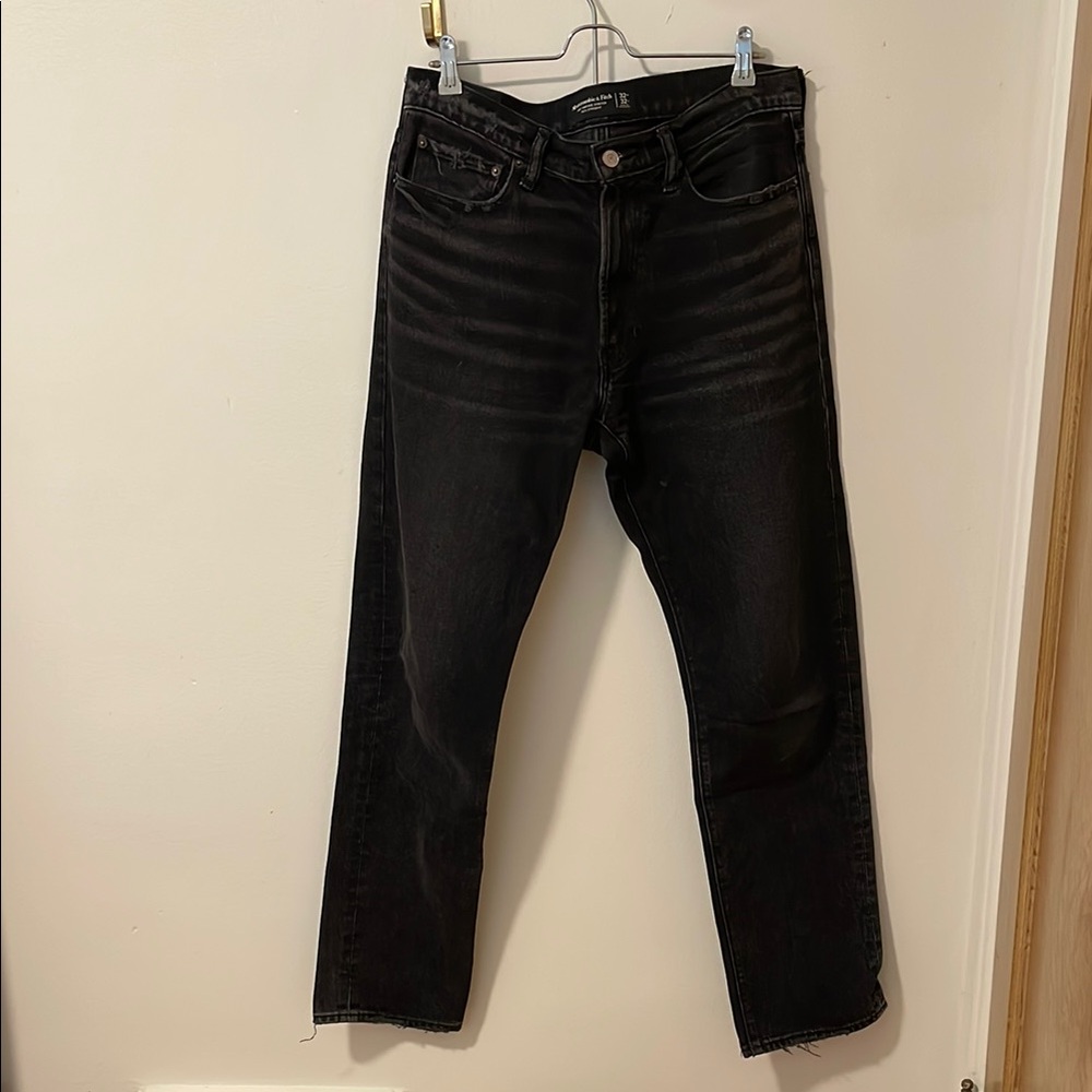 Mens Abercrombie 90s straight jeans black